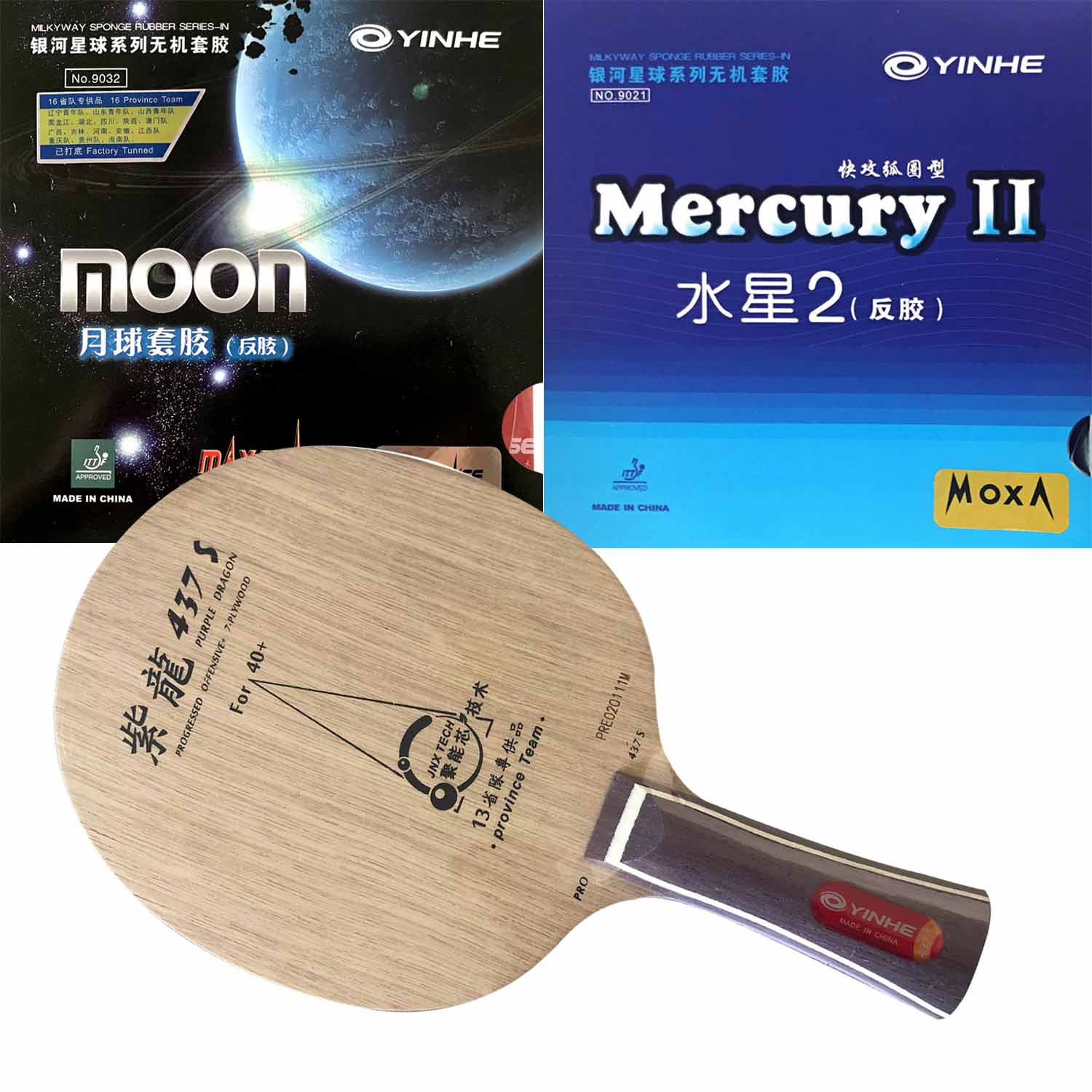 Table Tennis Pro - Raquete Pro Combo YINHE Purple Dragon