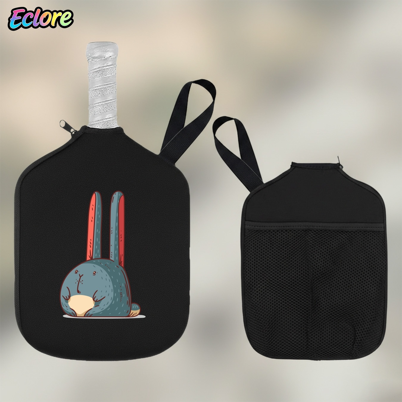 Table Tennis Cartoon - Bolsa de Raquete de Pickleball com
