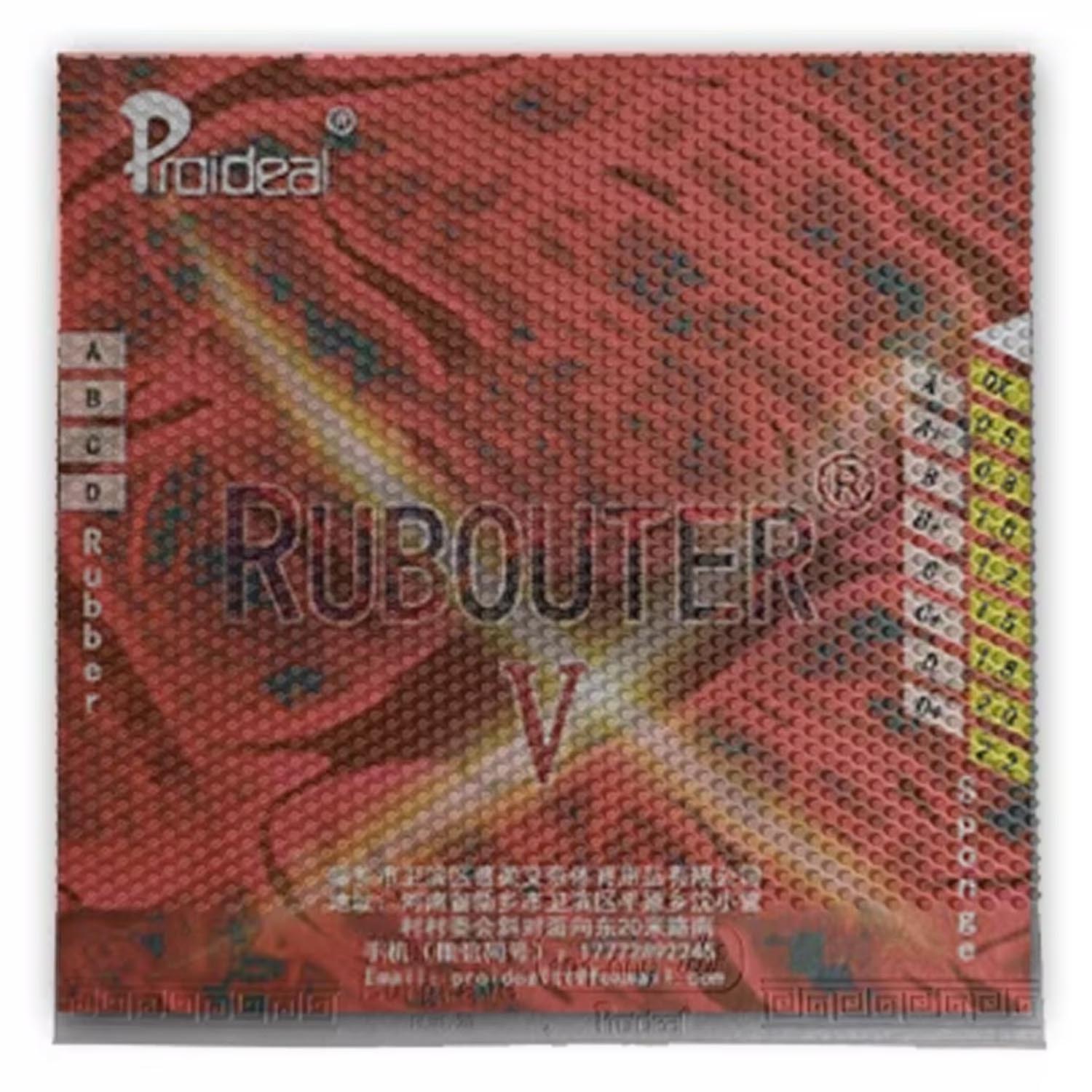 Proideal RUBOUTER V Grade D Bo - Table Tennis Pro avaliação e preço